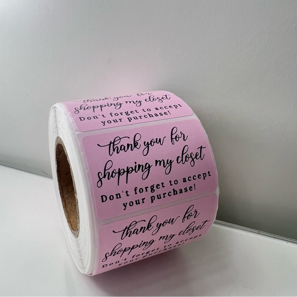 Thank You for shopping my closet  2" Stickers labels (100 roll ) NWT - Picture 7 of 7